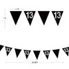 26Ft Silver Black 13th Birthday Party Decorations 13th Fabric Pennant Banner Garland Streamers for Girls Boys Official Teenager Omg Ur A Teenager Birthday Cheers to 13 Years Anniversary Supplies
