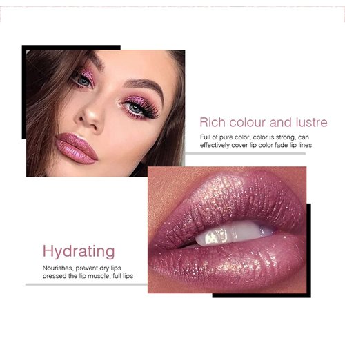 Easilydays Halloween Diamond Shiny Matte Lipstick, Gothic Glitter Liquid Lip Gloss, Sparkling High Pigment Waterproof Long Lasting Lipsticks, Bold Shimmer Lip Glaze Lips for Masquerade, Cosplay, Halloween Makeup (#13)