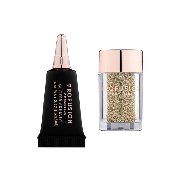Profusion Cosmetics Sparkle On The Go Loose Glitter and Adhesive, Shine Bright Anywhere with Portable Glitter Ornament for Sparkling Looks, Rise Your Makeup Look with Premium Makeup kits