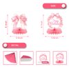 8pc Pink Bow Party Honeycomb Centerpiece, Pink Bow Coquette Birthday Supplies, Bow Wedding Bachelorette Party Decoration Supplies
