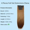 CAISHA XXL 24" 4 pcs Full Head Set Clip in Hair Extensions Hairpiece Heat-Resisting Light Brown CES304