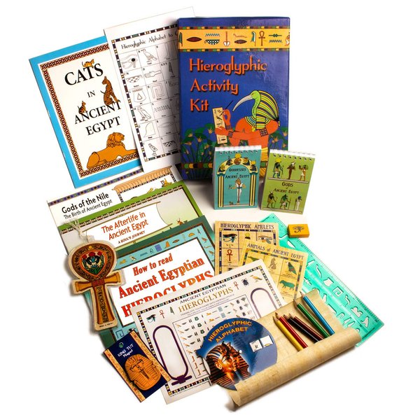 Discoveries Egyptian Imports - Egyptian Adventure Activity Kit - Made in Egypt - Stickers, Magnet, Ruler, Books