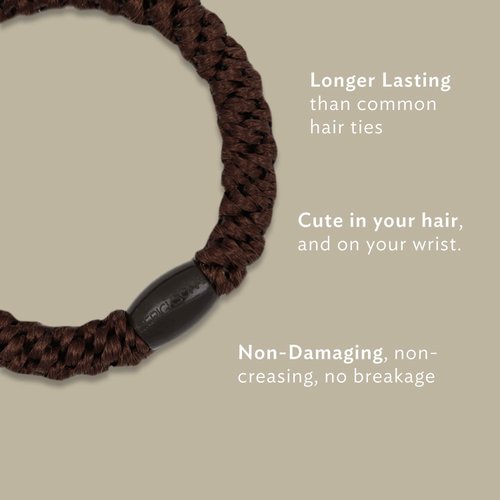 L. Erickson Grab & Go Pony Tube - Pixie Purple and Beige Mix - 15 Pack Ponytail Holder Hair Ties