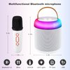 Kids Karaoke Machine, Portable Bluetooth Speaker with 2 Wireless Microphones, Dynamic Lights Karaoke Machine for Kids, Birthday Party Home, Outdoor(White)