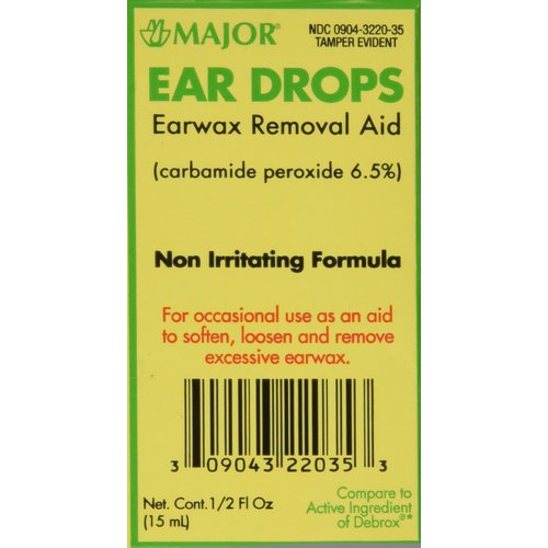 Ear Drops Earwax Removal Aid - 0.5 fl oz by Major Compare to Debrox