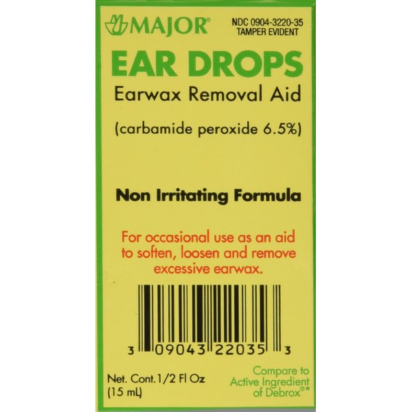 Ear Drops Earwax Removal Aid - 0.5 fl oz by Major Compare to Debrox