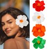 Haomye Hawaiian Flower Hair Clip Plumeria Floral Hair Pin Hibiscus Flower Hair Clips for Summer Beach Hair Accessories 4pcs