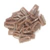 50pcs/lot U Shape Snap Clips for Hair Extensions Tool with Silicone Back Wig Clips in Weave Wig Accessory 32 (LT Brown)