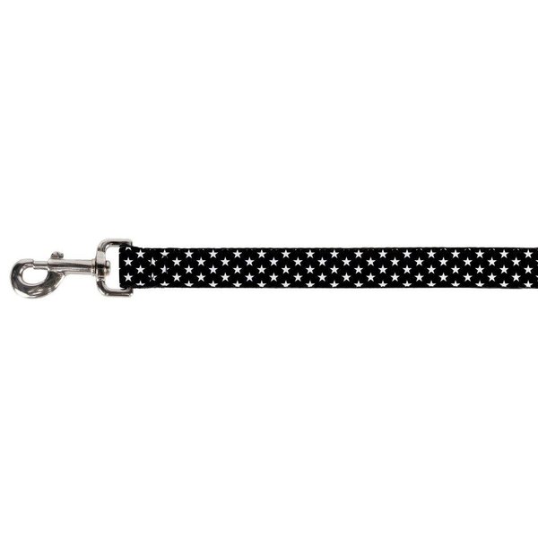 Buckle-Down Pet Leash - Mini Stars3 Black/White - 6 Feet Long - 1.5" Wide