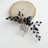 Earent Bride Wedding Hair Comb Black Crystal Hair Piece Rhinestone Halloween Hair Accessories Bridal Side Combs for Women
