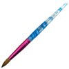 PANA USA Acrylic Nail Brush Pure Kolinsky Hair Acrylic White Swirl Blue Handle with Pink Ferrule Round Shaped - Size 10