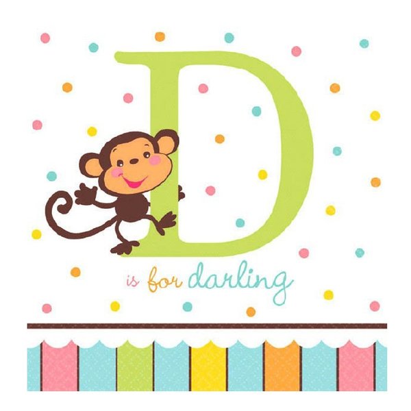 Amscan Baby Shower Party Supply Table Decor ABC Paper Napkins