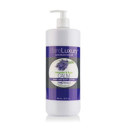 Morgan Taylor Nail Lacquer Spa BareLuxur Lotion, Spa Gifts, Foot Massage, Self Care Gifts, Relaxtion Gifts For Women (Calm Lavender & Sage, 32 Oz)