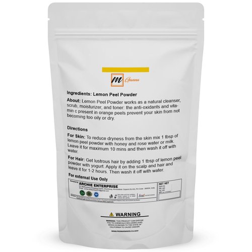 mGanna 100% Natural Lemon Peel Powder For Skin Care and Facial Mask 100 GMS / 0.22 LBS