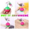 JLEivvi 2 PCS Cat Mouse Toy Furry Tumbler Mouse Cat Toy Interactive Cat Stick Interactive Cat Mice Toys Interactive Cat Toy with Sound for Wee Kitten Hunting Exercising Eliminating Boredom for cat