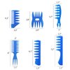 Tbestmax 6 Pcs Hair Comb Styling Set Tail Combs Afro Pick Pik Brushes African American Hair Brush Barber Blue