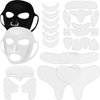 32 Pcs Facial Chest Neck Silicone Pad Reusable Face Forehead Patches Facial Sleeping Mask Cover for Smoothing Facial Chest Neck Forehead Eye Mouth (Black,White)