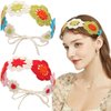 AddLotLot 2 PCS Crochet Headbands Hippie Headbands Crochet Hair Bandanas Boho Headbands Knit Headband Floral Boho Lace Hollow Hairband Bandana Tie-Back Knit Headband Vintage Bandana for Women Girls