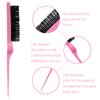 UREELIN Detangling Brush set,Detangler Hair Brush with Teasing & Edge Brush for Curly Hiar, Rat Tail Comb Alligator Hair Clips for 3a to 4c Kinky Wavy/Curly/Coily/Wet/Dry/Oil/Thick/Long Hair(Pink)