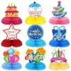 9 Pieces Happy Birthday Party Decorations Birthday Table Centerpieces Happy Birthday Honeycomb Centerpieces for Men and Woman Birthday Party Supplies (Cute Style)