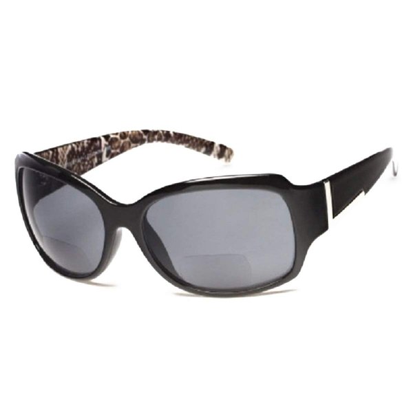 Jackie O Designer Style Outside Bifocal Reading Glasses - Black 2.50