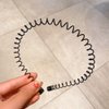JINBUYAO 18 Pcs Metal Hair Band for Men Unisex Black Wave Headband Spring Shaped Sport Hair Bands Women's Yoga Hairband Hair Accessories