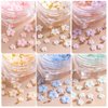 3D Flower Nail Charms, 6Boxes 3D Flower Nail Rhinestone for Acrylic Nails Cherry Blossom Spring Nail Art Supplies with Pearls Manicure DIY Nail Decorations for Women Girls