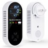 Gas & Carbon Monoxide Detectors Plug in, 4-in-1 Portable Natural Gas Leak & Carbon Monoxide Detector with Temperature & Humidity Display, Compact CO Monitor Alarm for Home, RV, Hotel & Travel Use