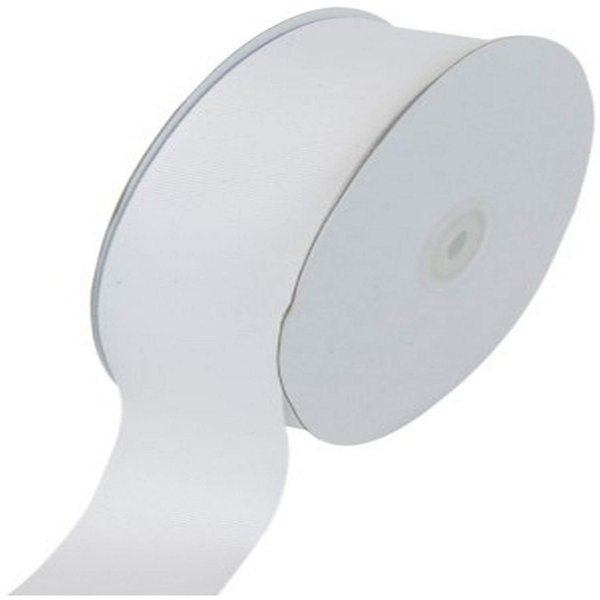 Creative Ideas Solid Grosgrain Ribbon, 1-1/2-Inch by 50-Yard, White