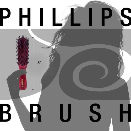 Phillips Brush Light Touch 6 Ruby Red Hair Brush and Phillips Brush Light Touch 6 Purse sized Ruby Red combo pack by Phillips Brush