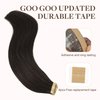 GOO GOO 22inch Human Hair Extensions Tape in Dark Brown Remy Hair Extensions Silky Straight Tape in Natural Hair Extensions 50g 20pcs