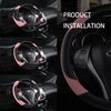 Leather Car Steering Wheel Cover, Non-Slip Car Wheel Cover Protector Breathable Microfiber Leather Universal Fit for Most Cars(Pink)