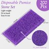 200 Pcs Disposable Foot Pumice Stone Bulk for Feet Pumice Stone Foot Scrubber Dead Skin Pedicure Scrubber Exfoliator Sponge for Feet Callus Remover Bath, Spa, 3.54 x 1.77 x 0.47 Inch(Purple, Purple)