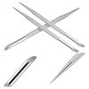 4Pcs Stainless Steel Cuticle Remover Professional Double Head Nail Art Cuticle Pusher Nail Stick Needle Manicure Pedicure Nail Care Tool for Fingernail and Toenail, Silver