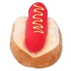 Zerodis Dog Squeaky Toys, Detachable Hot Dog Shape Soft Plush Dog Toy