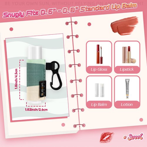 Likesing Chapstick Holder Key Chain, Lip Balm Holder for Chapstick Lip Gloss, Elastic Sleeve Chapstick Keychain Holder for Keys Purse Lanyard Gift for Women Girls (Color Clash, 4pcs)