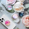 Ksadiye Phone Grip with Expanding Kickstand,Cell Phone Collapsible Stand Pink Marble Design for Smartphones