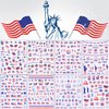 8 Sheets 4th of July Nail Art Stickers Decals Red White Blue Designs American Independence Day Patriotic Nail Stickers 3D Self-Adhesive USA Flag Map Eagle Statue of Liberty Nail Decals for Women