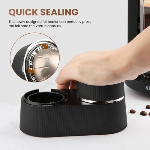 Pro Mael Reusable Vertuo Pods Refill Kit for Nespresso, Vertuo Capsule Refillable Tools with 52 Pcs Aluminum Foil Lids, Compatible with Nespresso VertuoPlus Espresso Machine