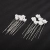 Teyglen Bride Wedding Hair Pins Flower Bridal Hair Clips Decorative Hair Jewelry Accessories Handmade Gold Silver White Flower Pearl Hair Pieces for Women Flower Girls (Pack of 12) (Silver)