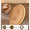 Bamboo Paddle Hair Brush, 3PCS Bamboo Hair Brush Set, Natural Bamboo Comb Paddle Detangling Hairbrush, Wooden Comb for Women Men, and Kids Massage Scalp Thick/Thin/Curly/Dry Hair