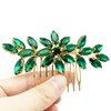 BETITETO Bridal Crystal Hair Piece Rhinestone Wedding Small Hair Comb Accessories for Women Girls (Emerald Green)