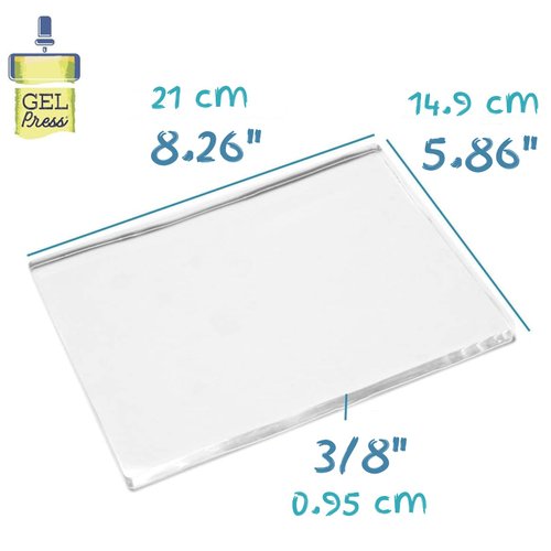 Gel Press Monoprinting Print Plate - A5 (5.8 x 8.3 inches) Gel Plate - Printmaking Supplies - Reusable Gel Printing Plate for Press Art for Card Making, Scrapbooking, Journaling, Arts & Crafts