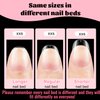 600Pcs Extra Extra Short Round Nail Tips, SINOKAME Pre-etched Small Petite Child Size XXS Round Oval Full Cover Natural Gel Nail Tips, Gel Clear Press on Nails Extra Short,10 Sizes with Refills 4&5