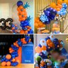 Orange Blue Balloons, 12 Inch Royal Blue and Orange Balloons, Blue Gold Metallic Balloon Orange Latex Balloons with Star Printed Balloon for Kids Dragon Cartoon Theme Anime Birthday Party Decorations
