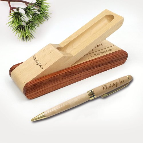 Pens Ballpoint Personalized Engraved Pen Gifts for Men Women Him Husband Dad Grandad Grandchild Nanny Daughter Granddaughter Wife ECO-Friendly Wooden Engraved Pen Gadgets Gift(Your Text)