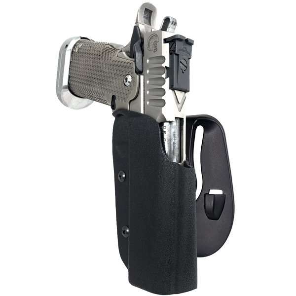Black Scorpion Outdoor Gear OWB Kydex Paddle Holster fits 2011 5 inch w Full Dust Cover | Outside The Waistband Concealed Carry Holster (Black)