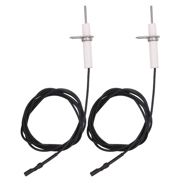 METER STAR 2Pc 38" Ignitor Wire & Ceramic Electrode Assembly Replacement,Ignition Electrode Can DIY Bending for Gas Burner Ceramic Spark Plug Ignition Electrode Replacement