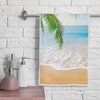 Vhcawsu Beach Plam Tree Hand Towel Ocean Sea Theme Towels Soft Bathroom Hair Drying Towels Highly Absorbent Bath Towel for Spa Gym Sport 16" X 30"