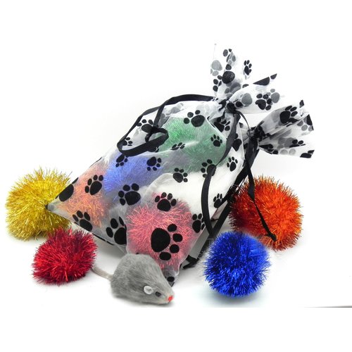 Kats'N Us Cat Sparkle Ball & Mouse Cat Toy Gift Bag Variety Pack